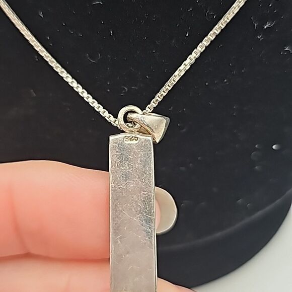 Necklace and Earrings 925 Mother of Pearl Blue Pink White 925 Box Chain 19" - Picture 4 of 9